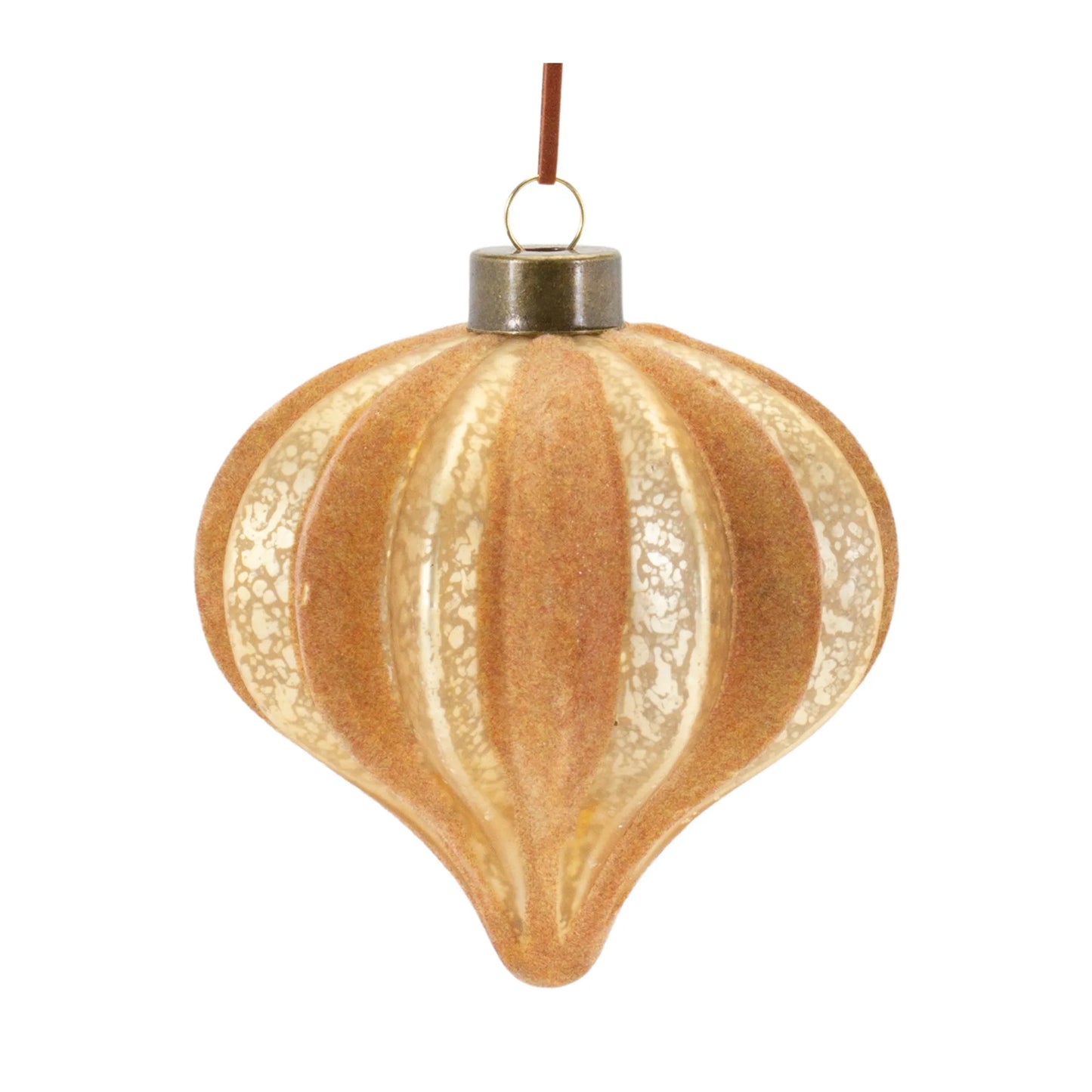 Ribbed Glass Onion Ornament