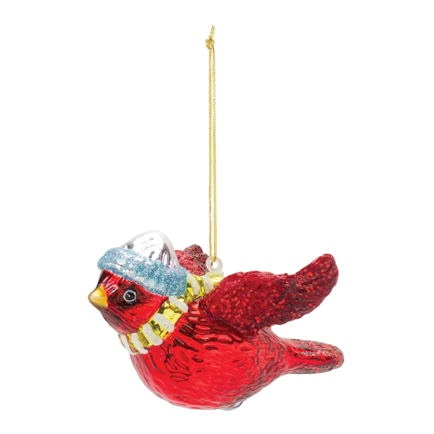 Glass Cardinal Bird Ornament