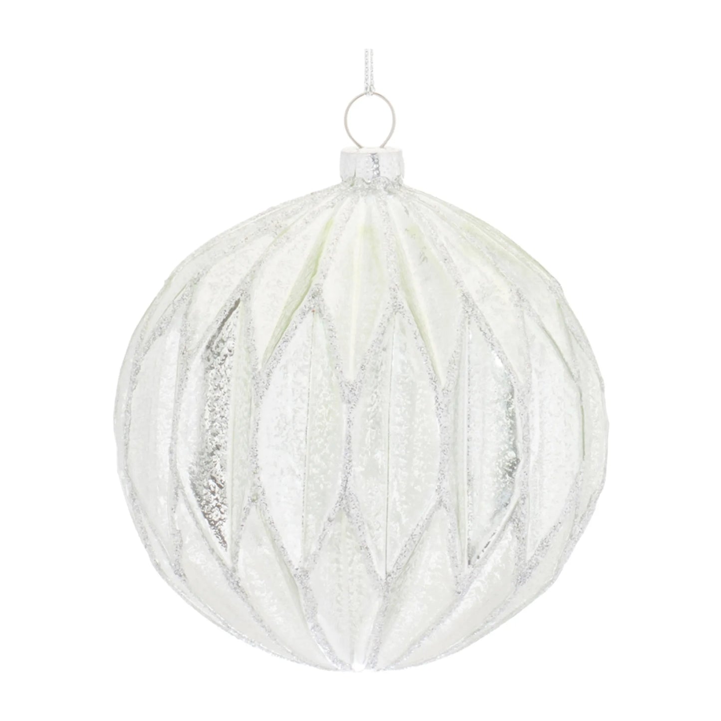 Ribbed Mercury Glass Ball Ornament