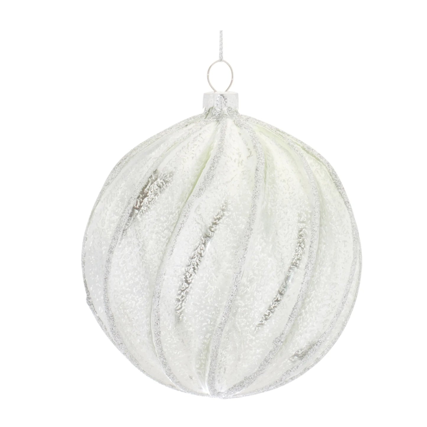 Ribbed Mercury Glass Ball Ornament