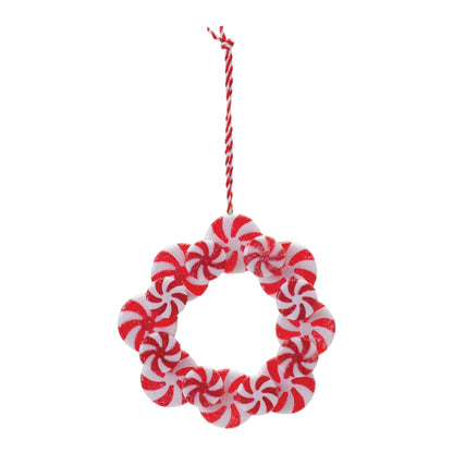 Peppermint Candle Wreath Ornament