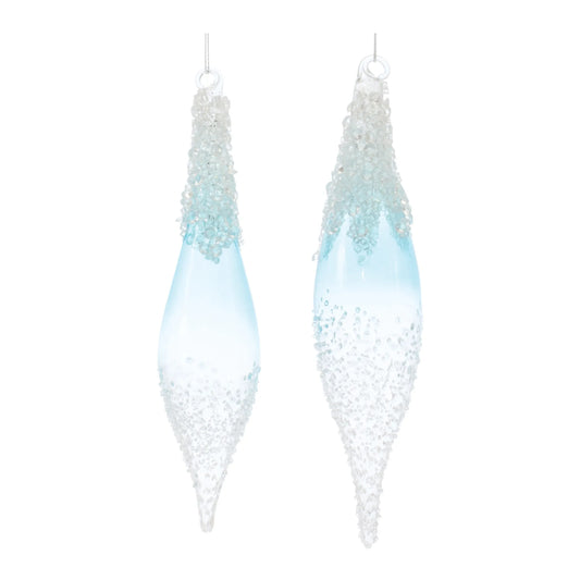 Beaded Glass Drop Ornament