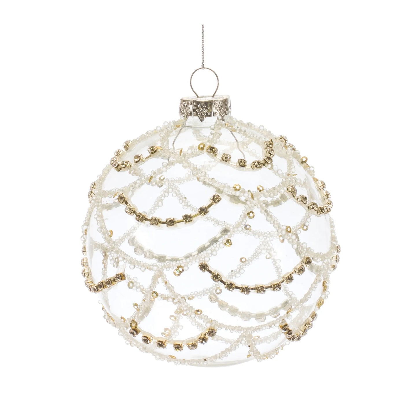 Jeweled Glass Ball Ornament