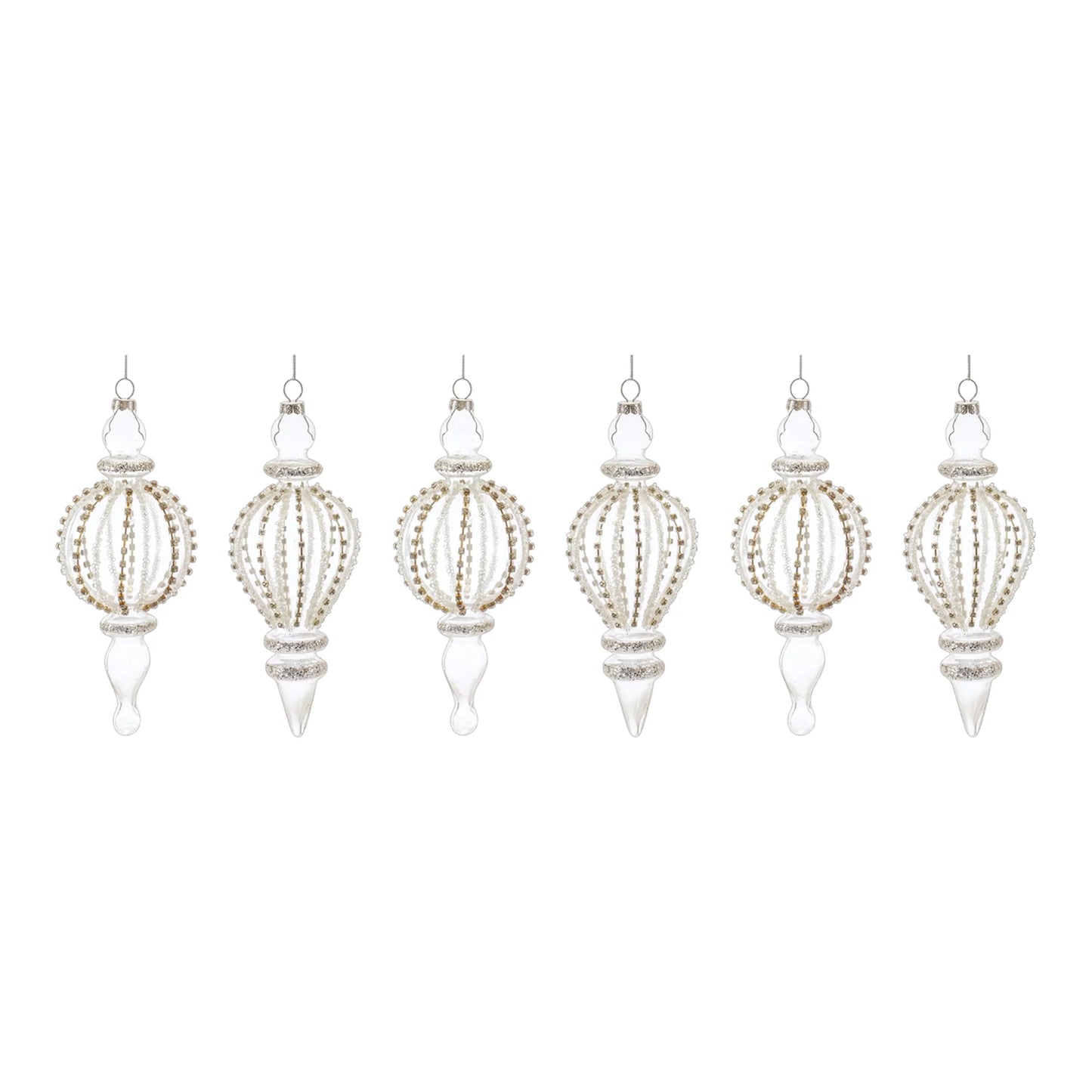 Jeweled Glass Finial Drop Ornament