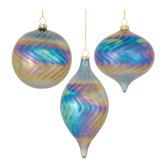 Irredescent Glass Swirl Ornament