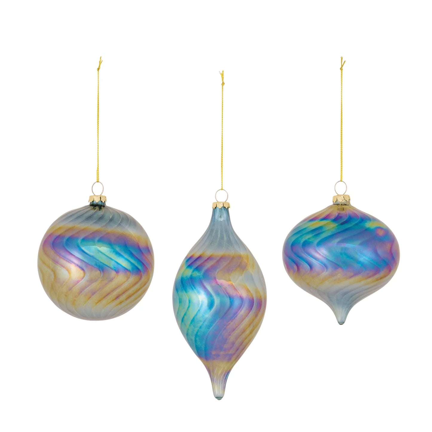 Irredescent Glass Swirl Ornament