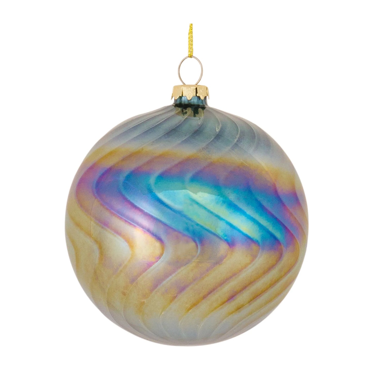 Irredescent Glass Swirl Ornament