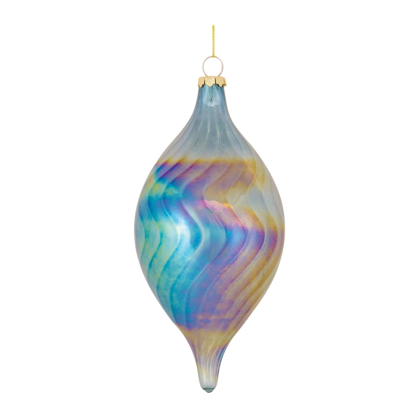 Irredescent Glass Swirl Ornament