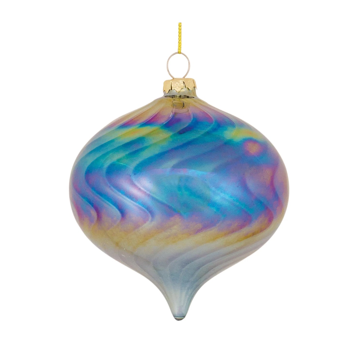 Irredescent Glass Swirl Ornament