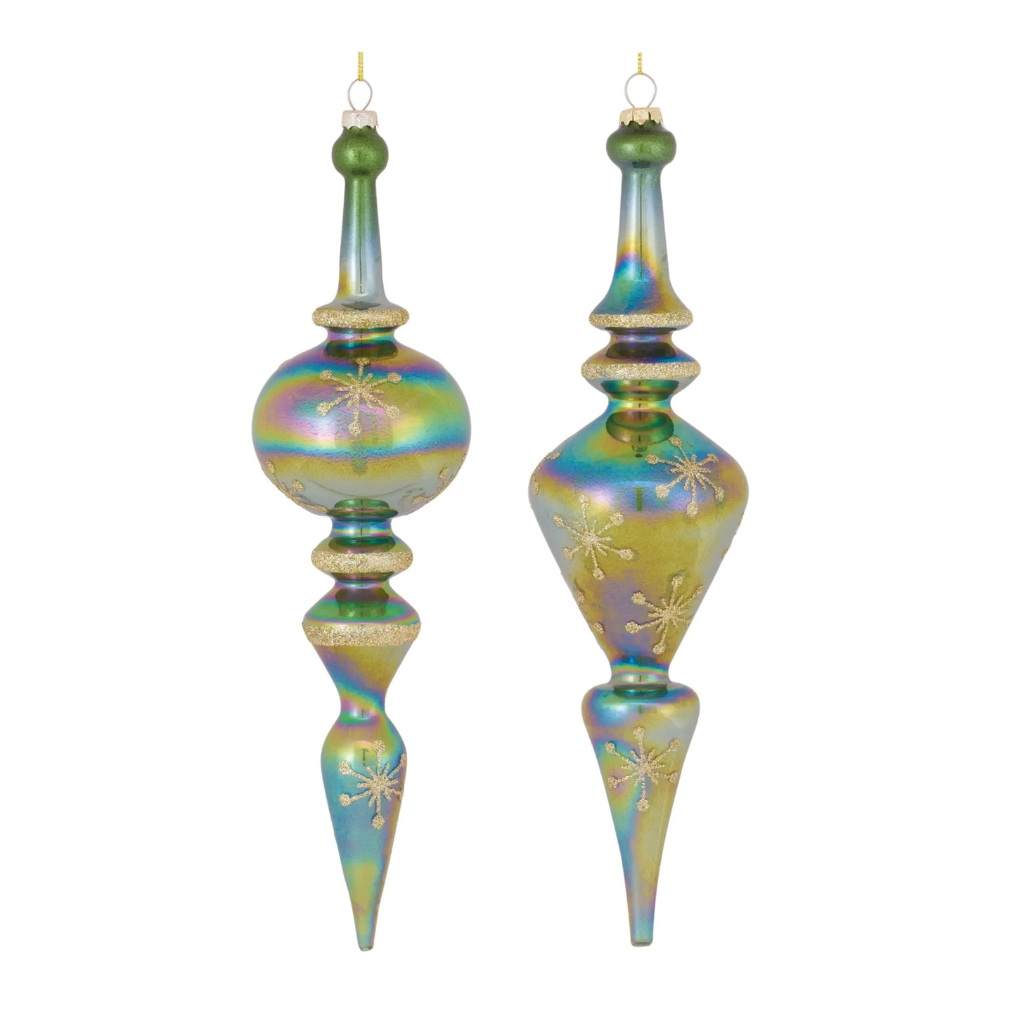 Irredescent Glass Finial Drop Ornament  - Materials: Glass | Décor  style: Modern