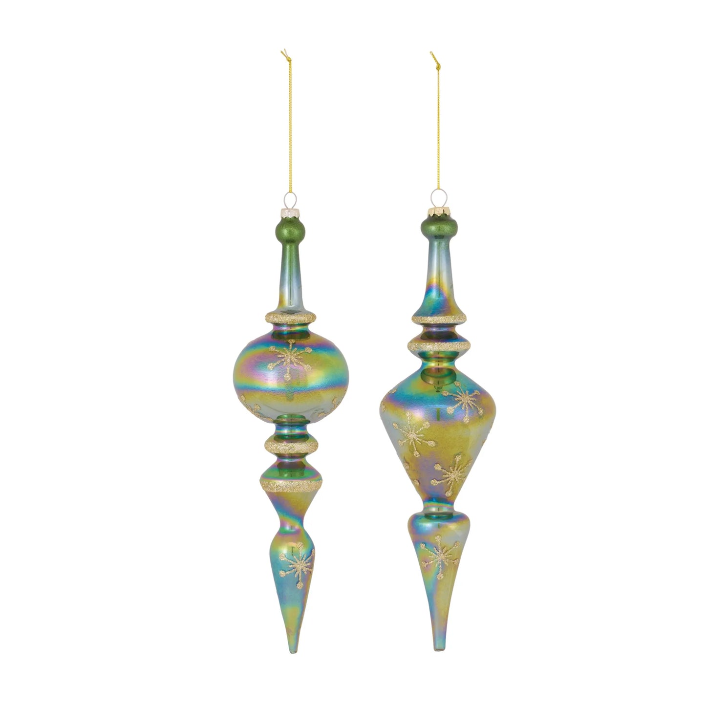 Irredescent Glass Finial Drop Ornament  - Materials: Glass | Décor  style: Modern