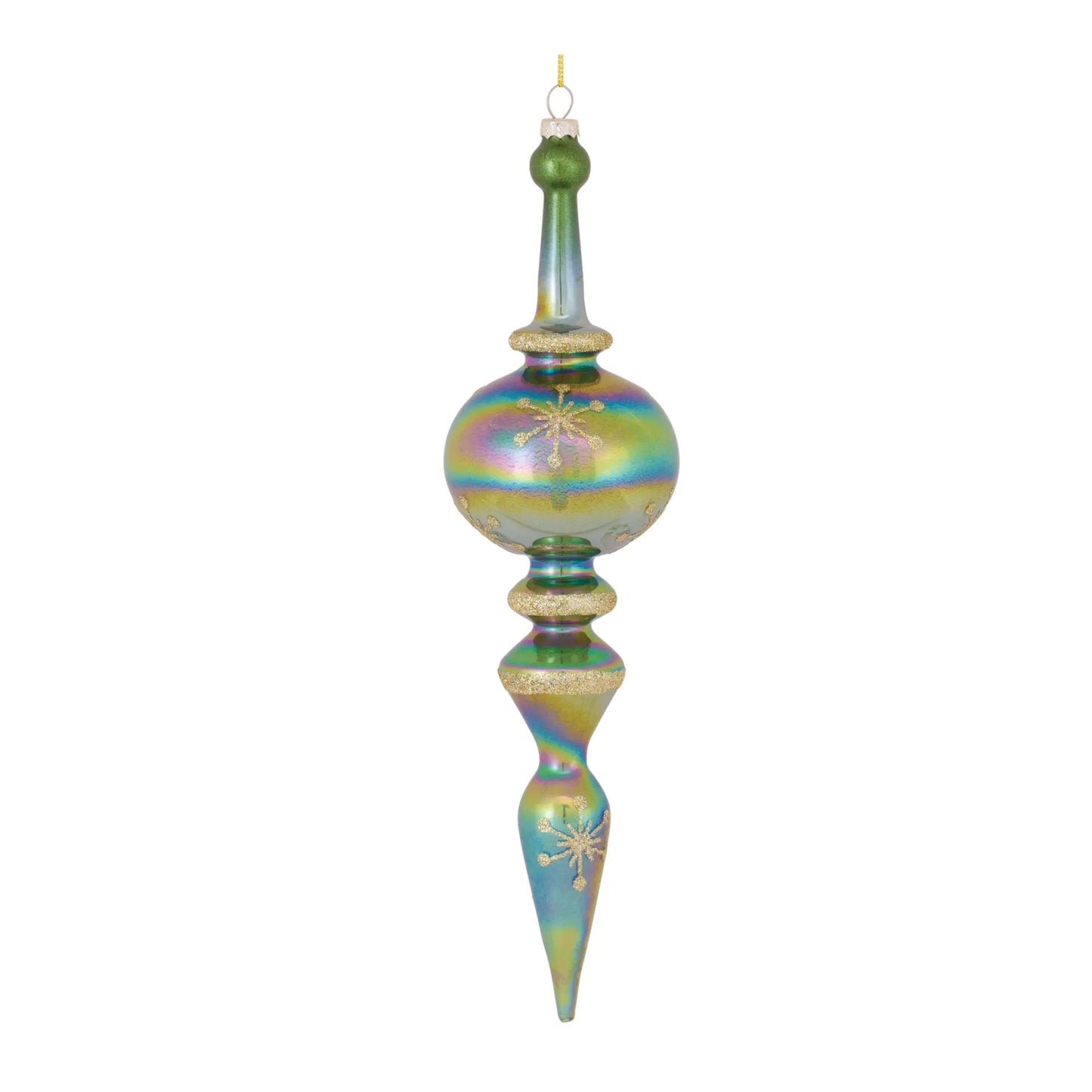 Irredescent Glass Finial Drop Ornament  - Materials: Glass | Décor  style: Modern