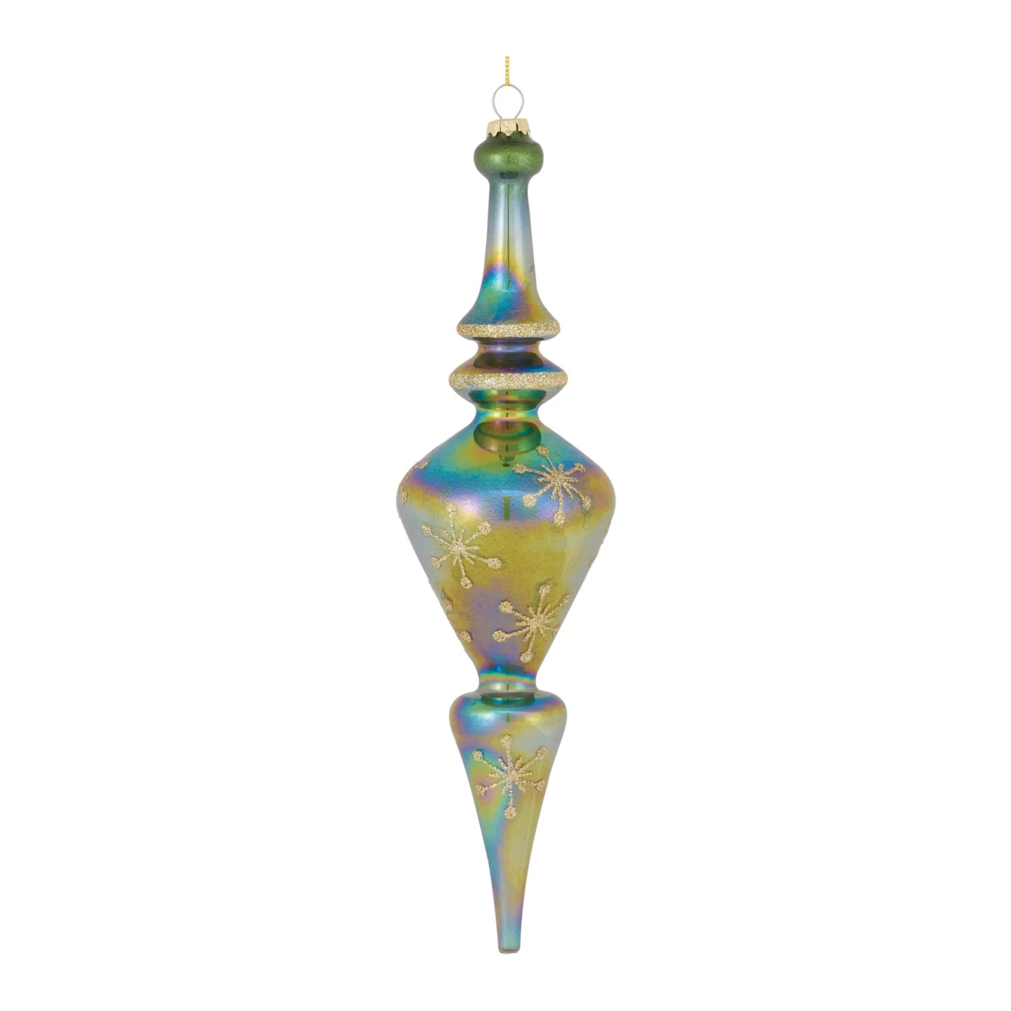 Irredescent Glass Finial Drop Ornament  - Materials: Glass | Décor  style: Modern