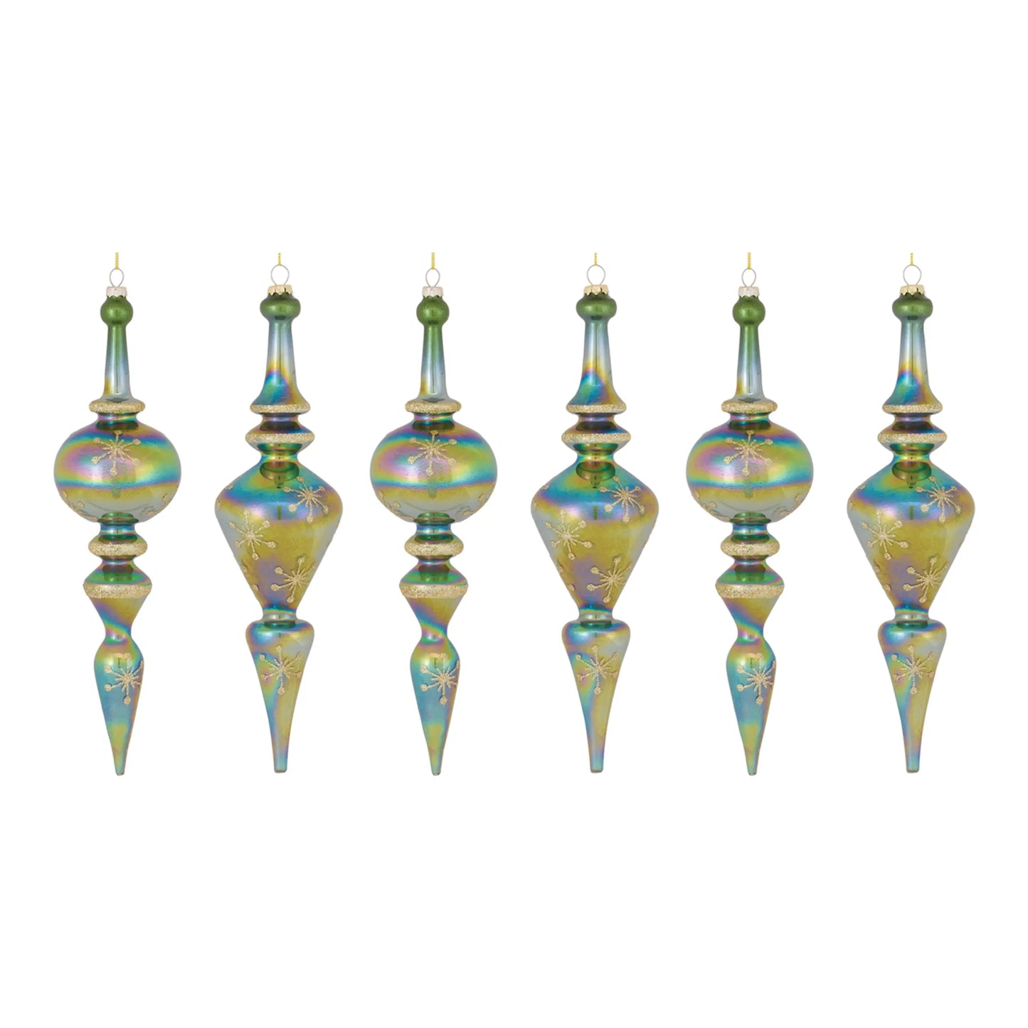 Irredescent Glass Finial Drop Ornament  - Materials: Glass | Décor  style: Modern