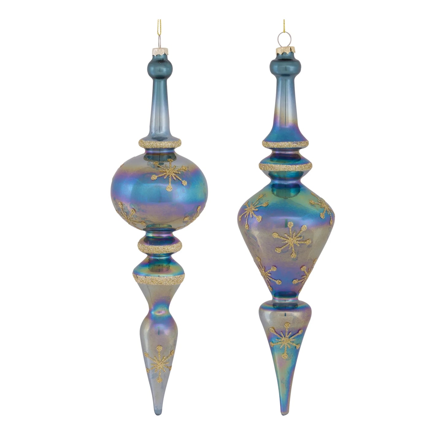 Irredescent Glass Finial Drop Ornament  - Materials: Glass | Décor  style: Modern