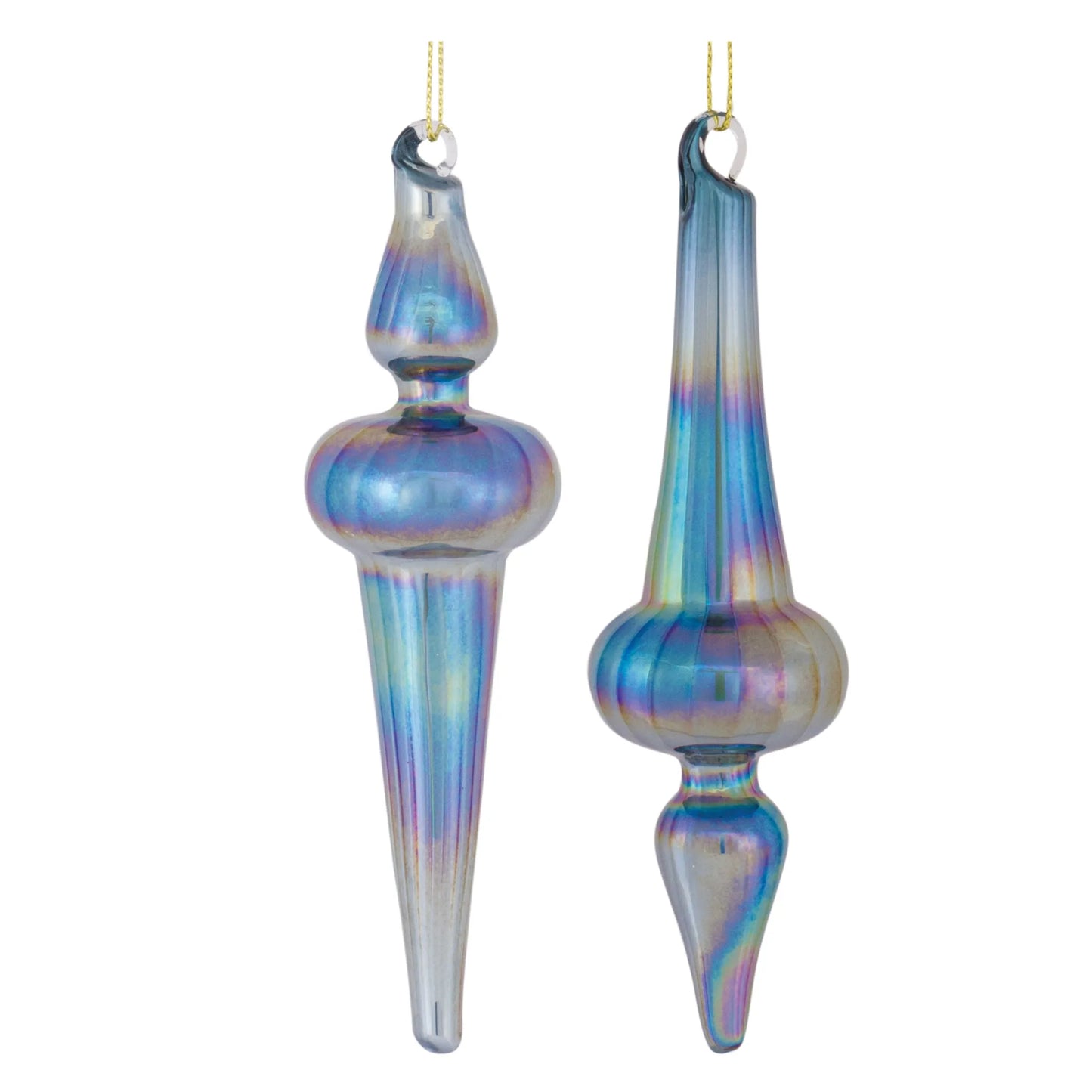 Irredescent Glass Finial Drop Ornament  - Materials: Glass | Décor  style: Modern