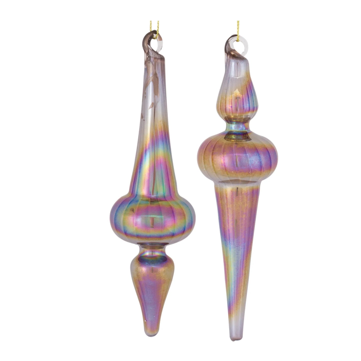 Irredescent Glass Finial Drop Ornament  - Materials: Glass | Décor  style: Modern