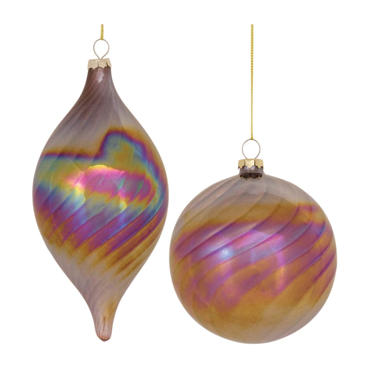 Irredescent Glass Swirl Ornament