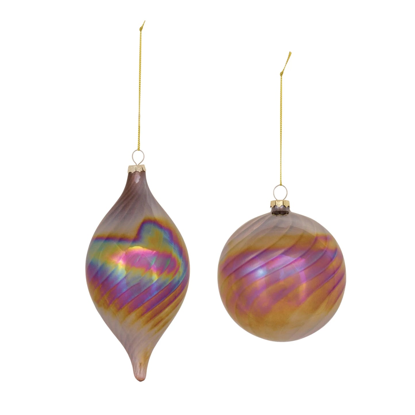 Irredescent Glass Swirl Ornament