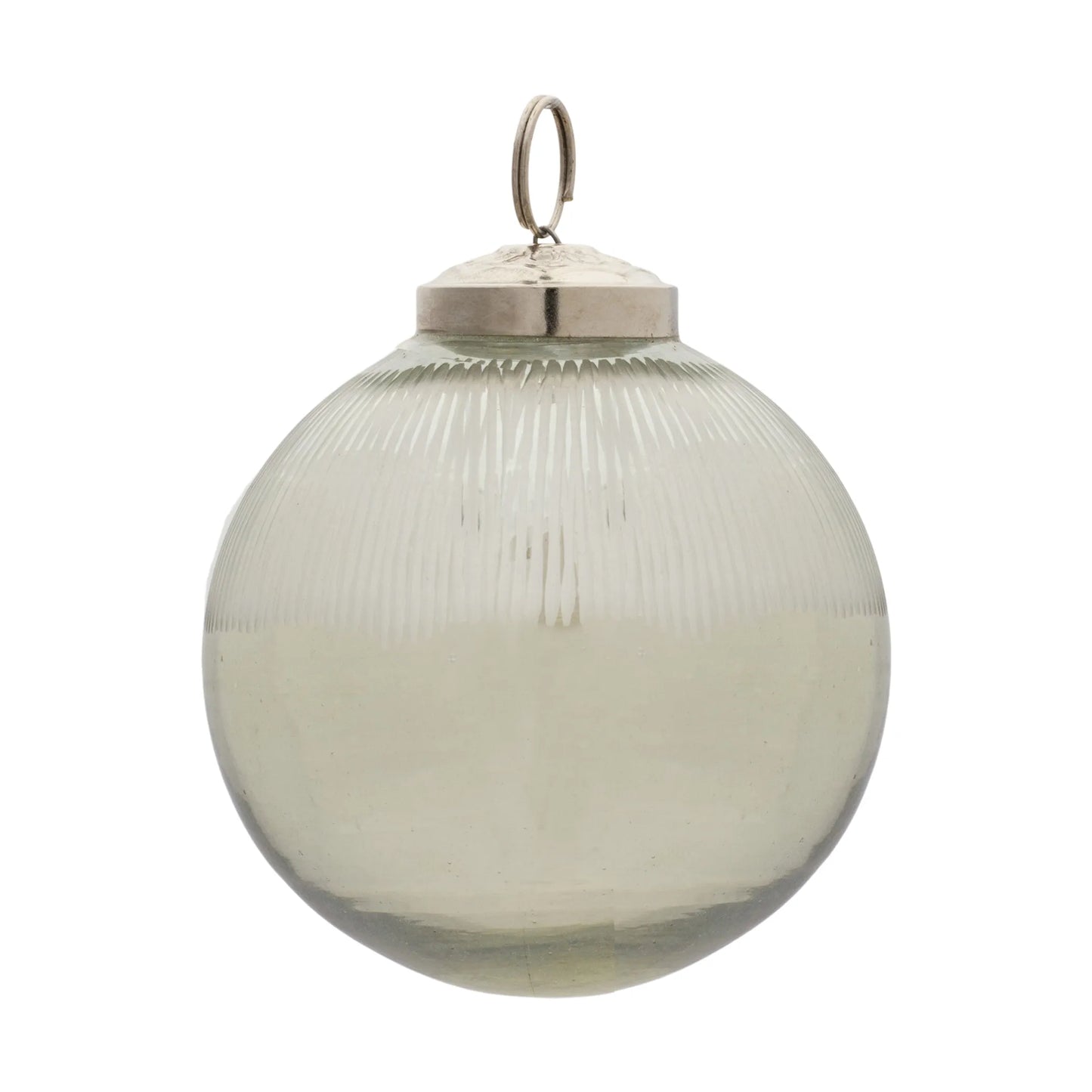 Ribbed Glass Ball Ornament