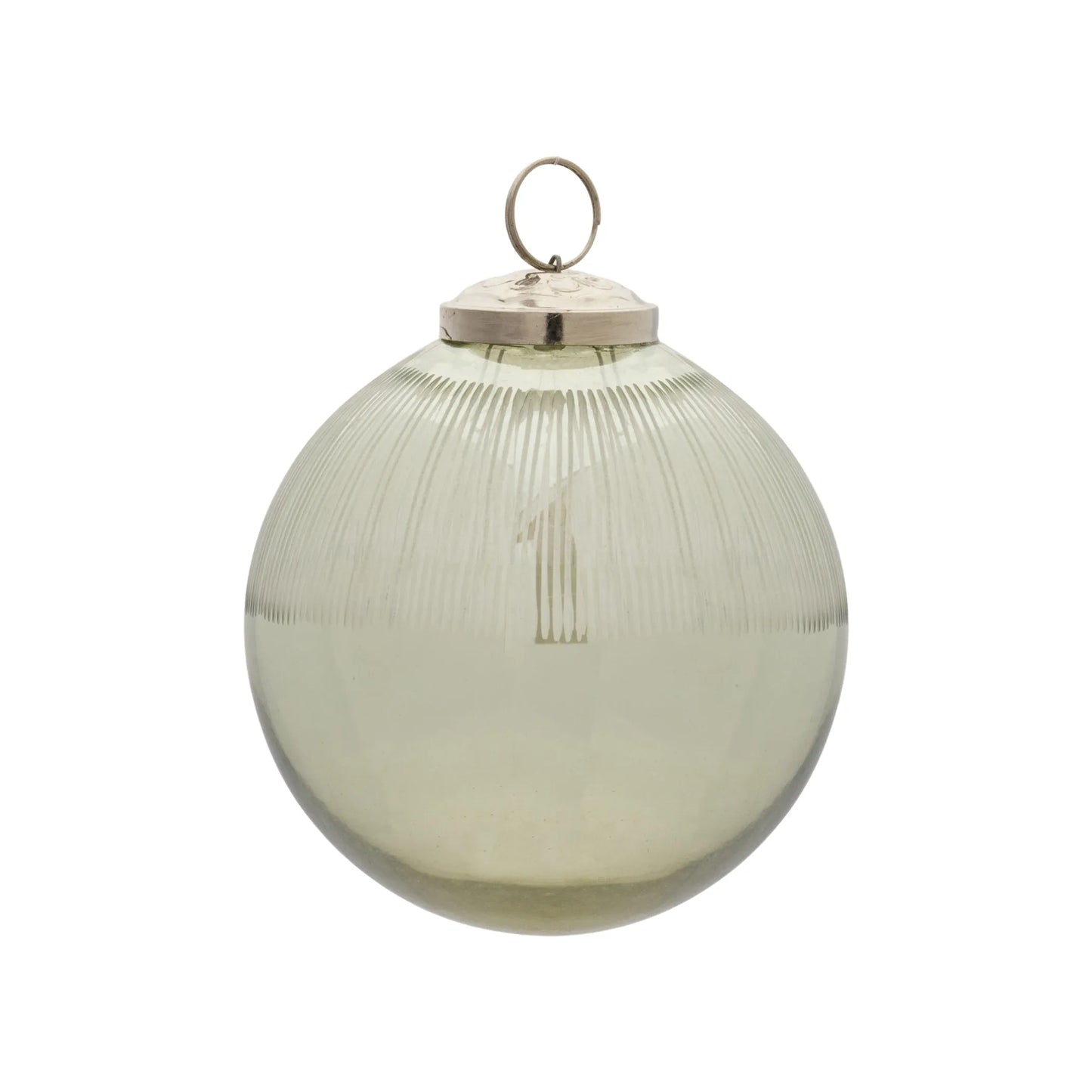 Ribbed Glass Ball Ornament