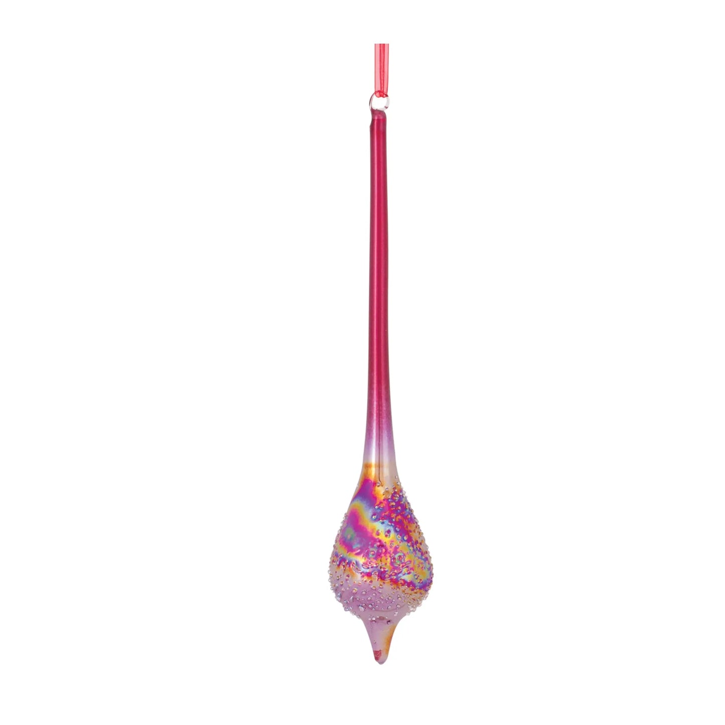 Irredescent Glass Drop Ornament