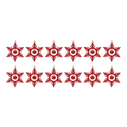 Metal Snowflake with Bell Ornament  - Pack Of: Set of 12 | Materials: Iron | Décor  style: Rustic