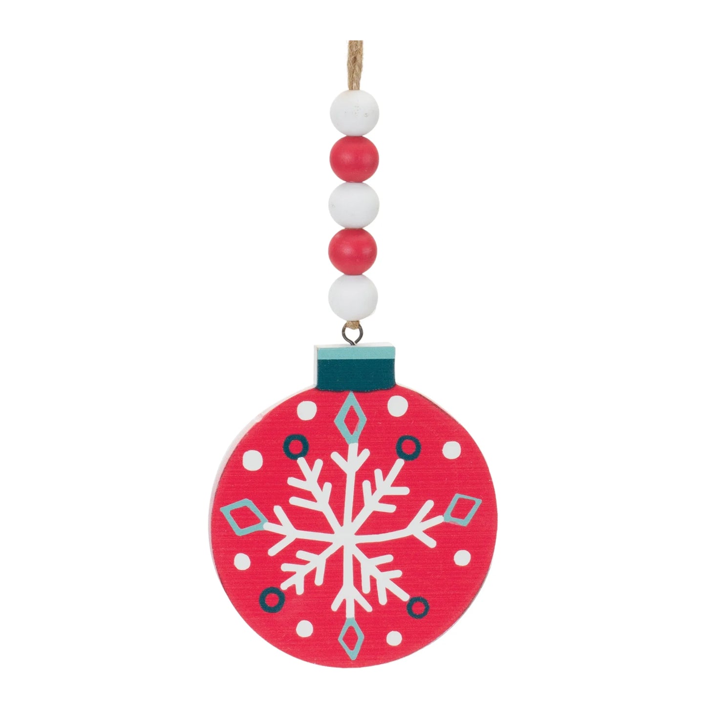 Wood Beaded Snowflake Ornament