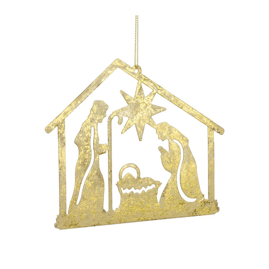 Metal Holy Family Cut Out Ornament