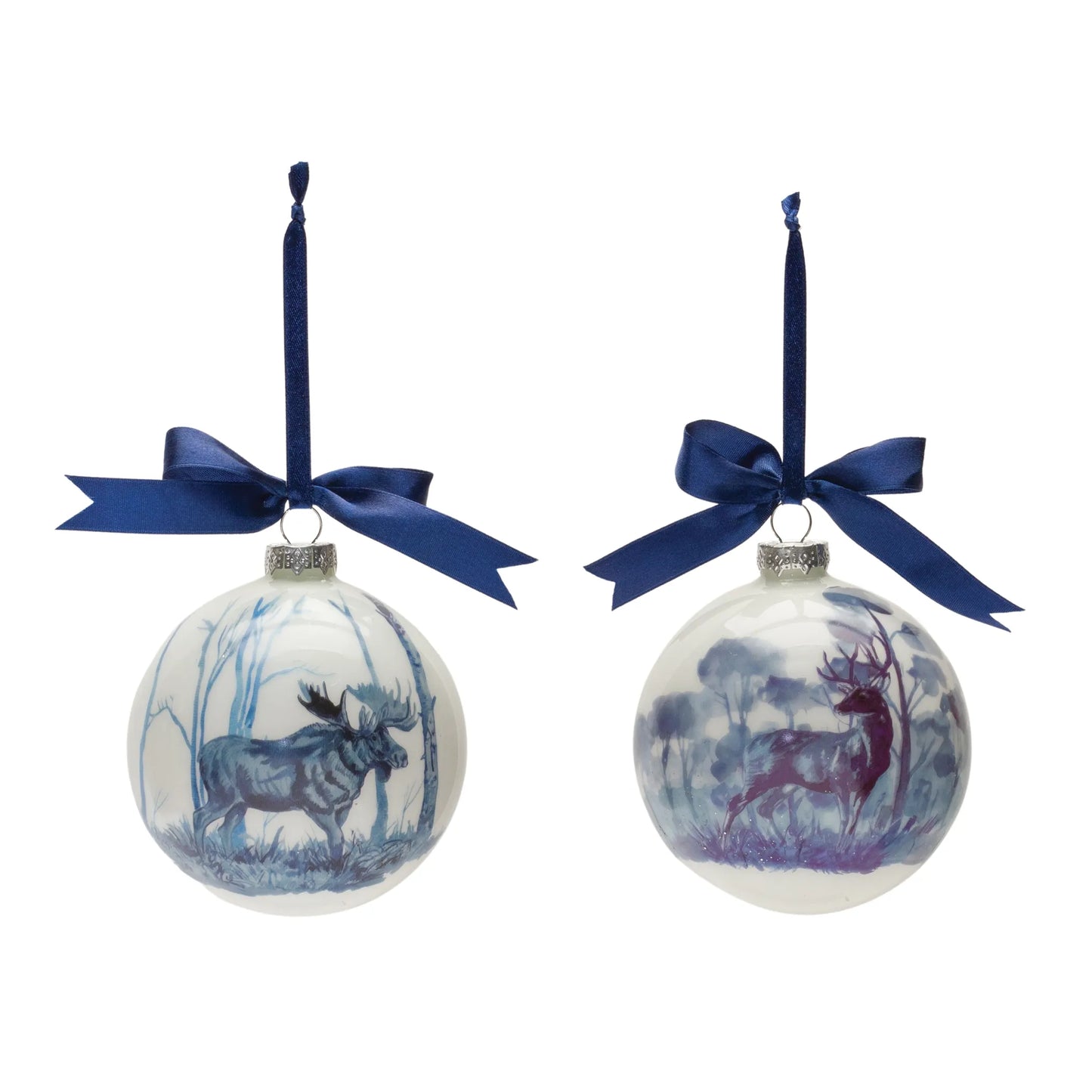 Woodland Deer and Moose Ball Ornament