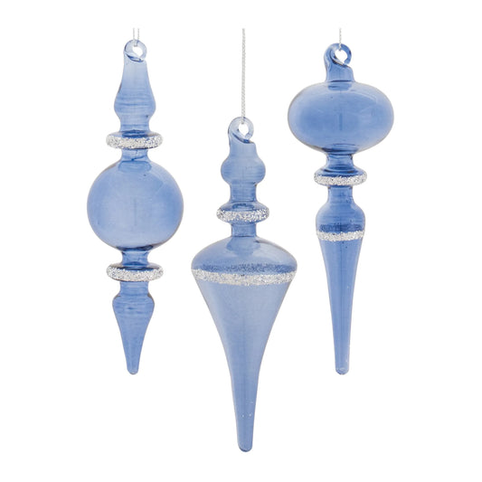 Blue Glass Finial Drop Ornament