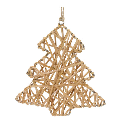 Woven Rattan Star and Tree Ornament