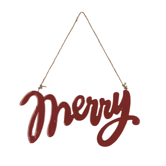 Wood Hanging Merry Sign