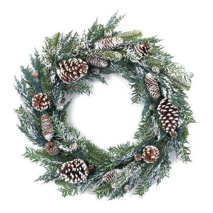 Flocked Pine Cone Wreath