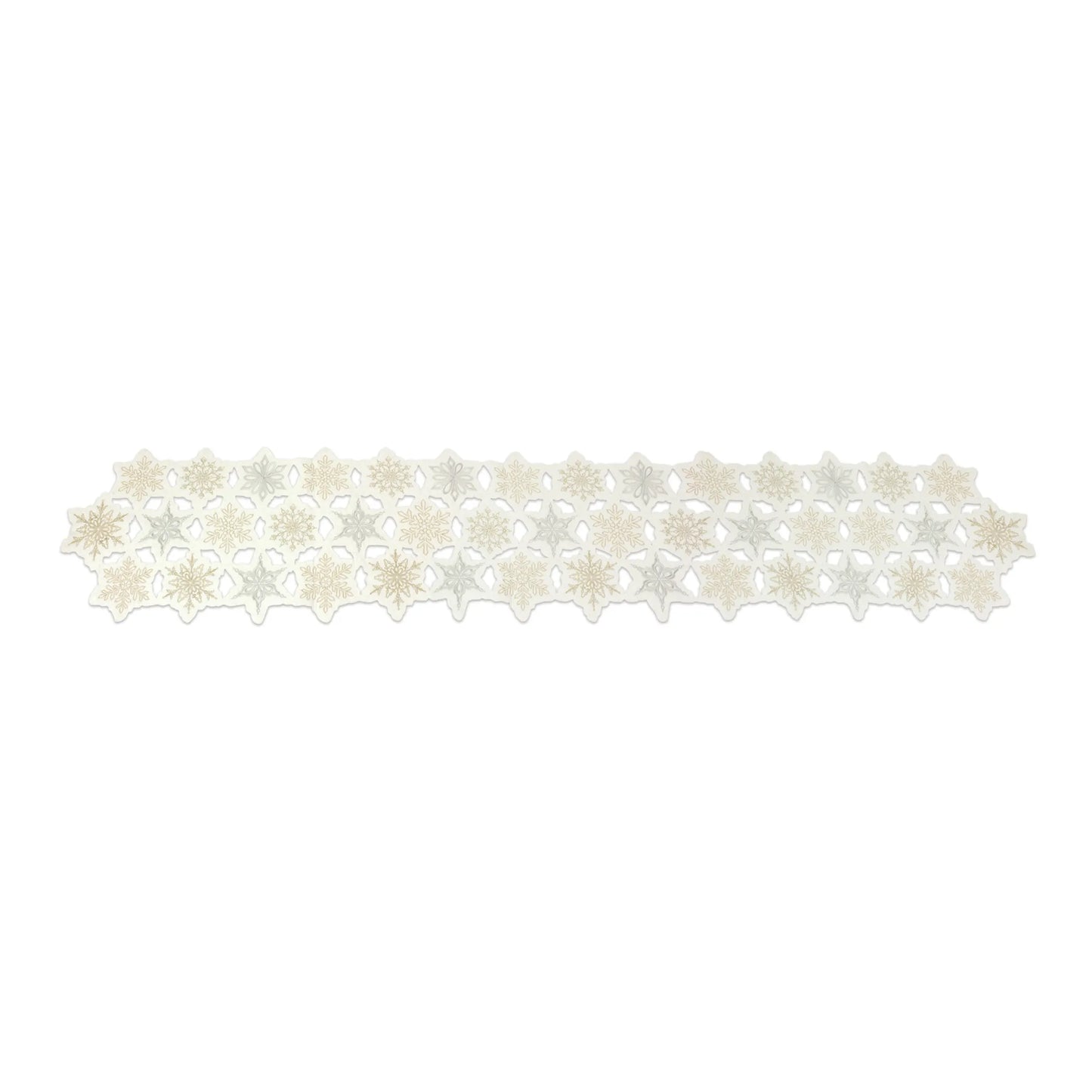 Embroidered Snowflake Table Runner  - Pack Of: 1 unit | Materials: Polyester