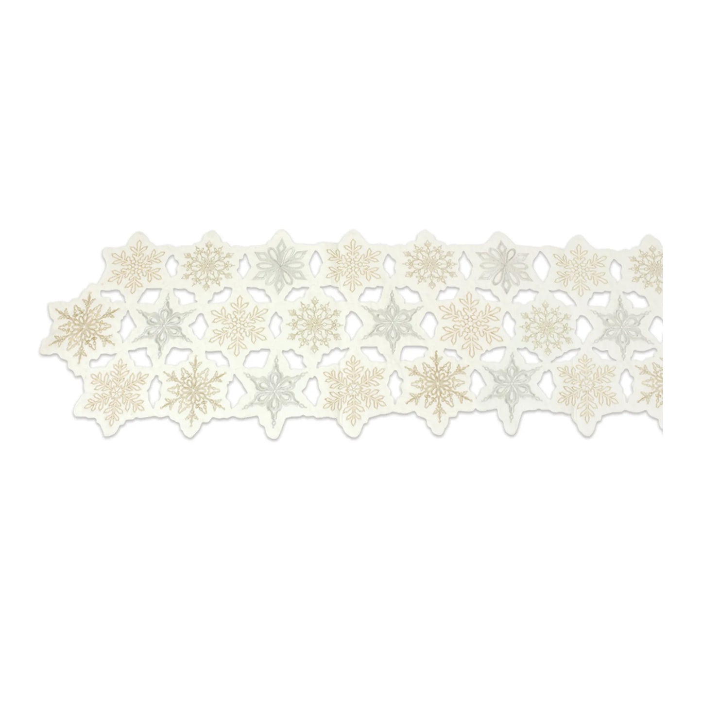 Embroidered Snowflake Table Runner  - Pack Of: 1 unit | Materials: Polyester