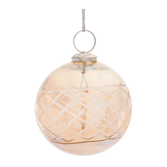 Etched Glass Ball Ornament