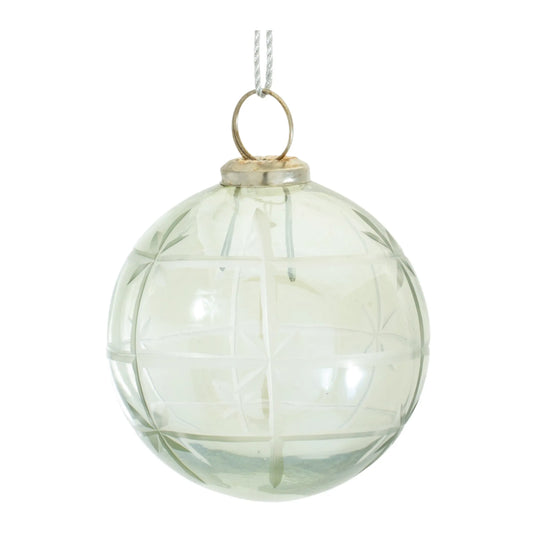 Etched Glass Ball Ornament