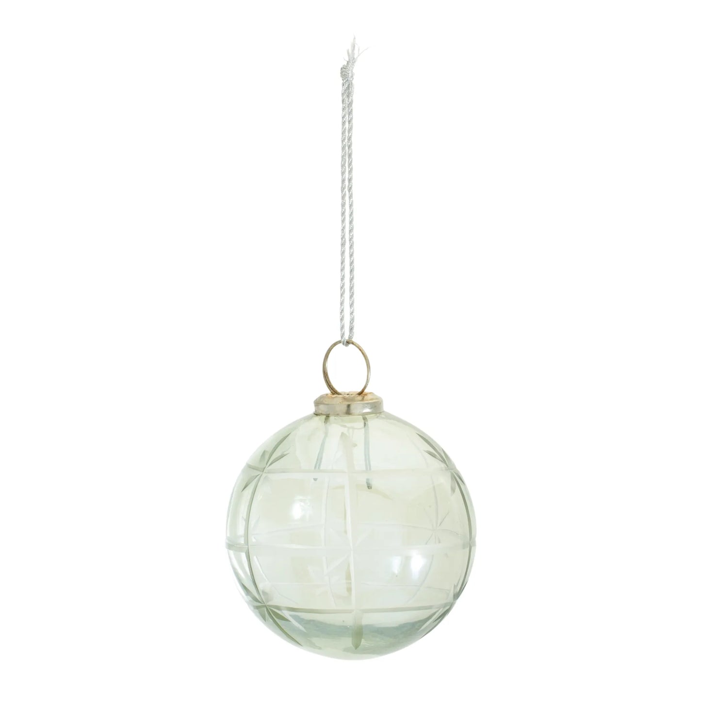 Etched Glass Ball Ornament