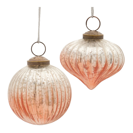 Ribbed Glass Ombre Ornament