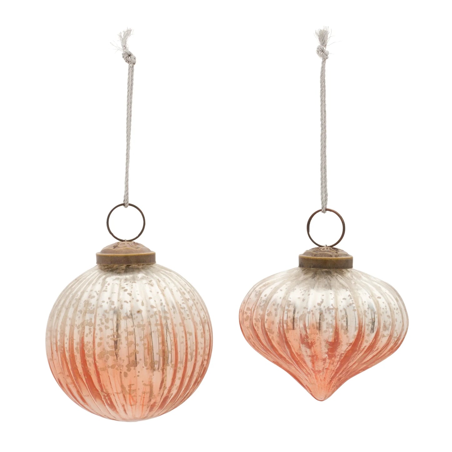 Ribbed Glass Ombre Ornament