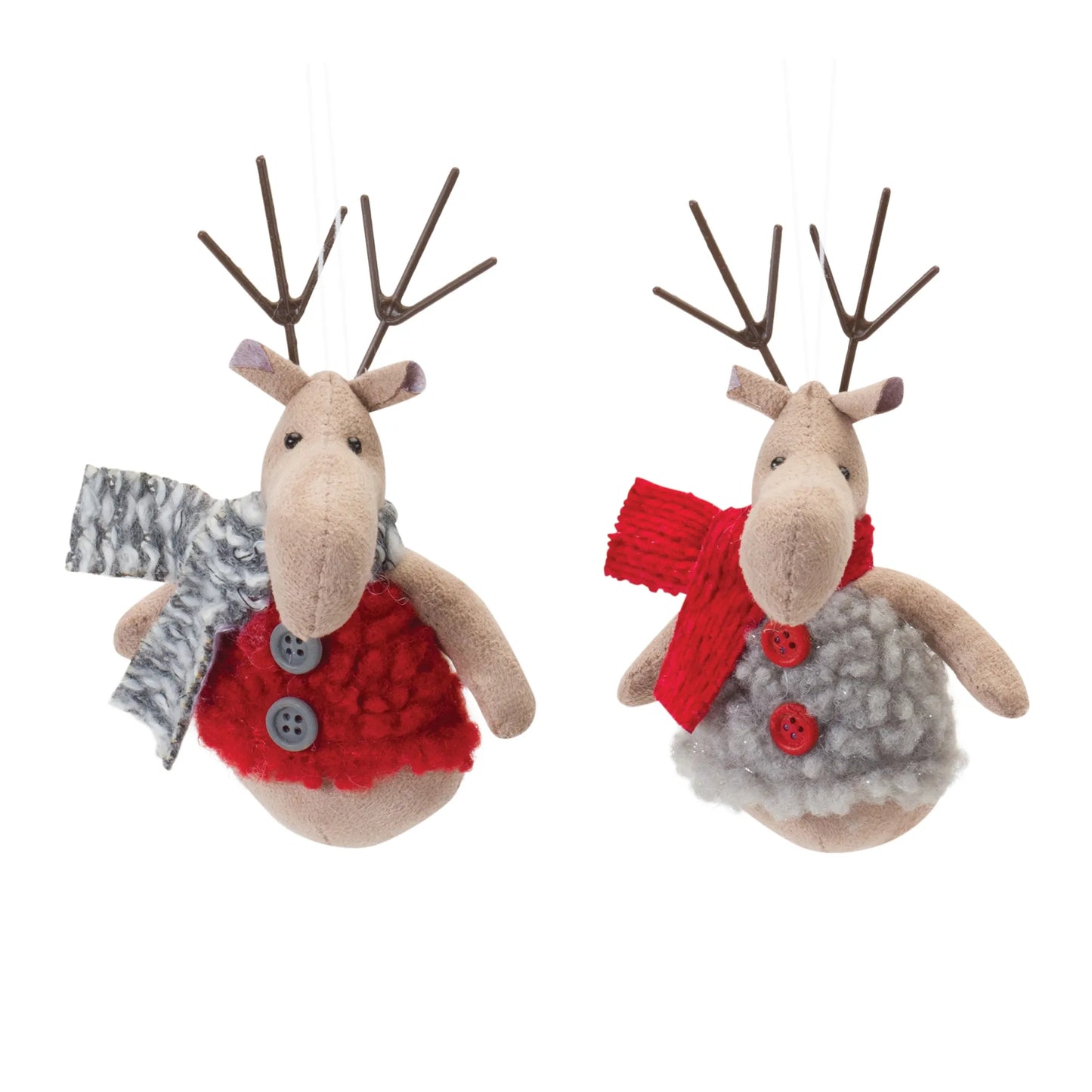 Plush Deer with Sweater Ornament