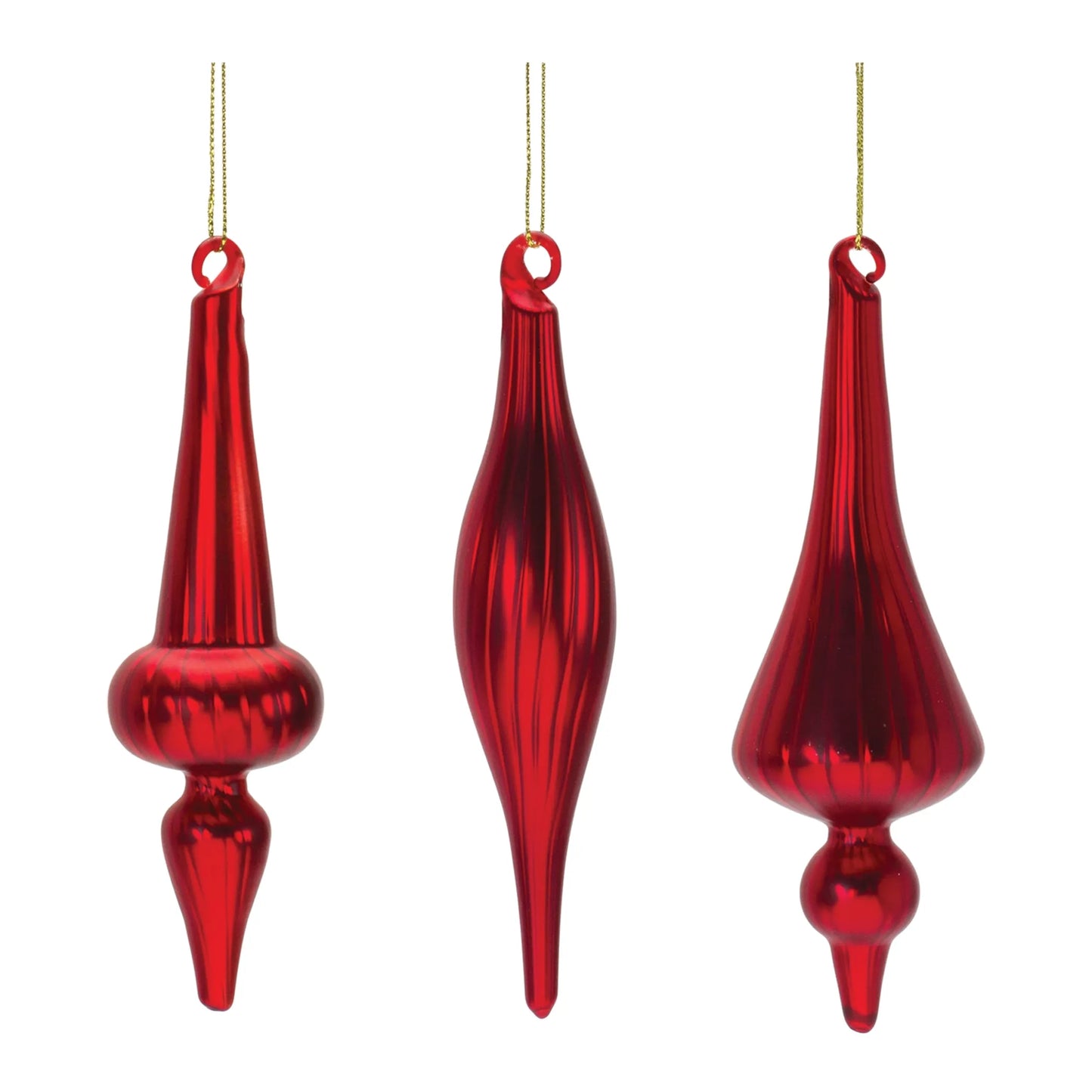 Ribbed Glass Finial Ornament