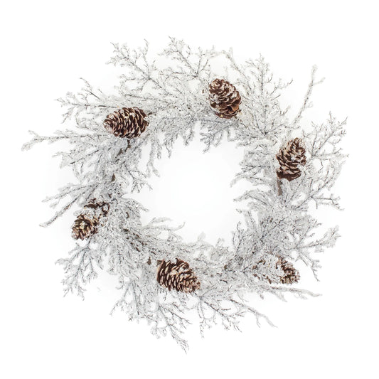 Iced Twig Pinecone Wreath