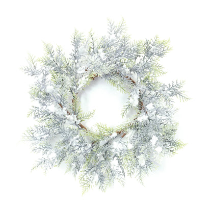 Flocked Cedar Wreath