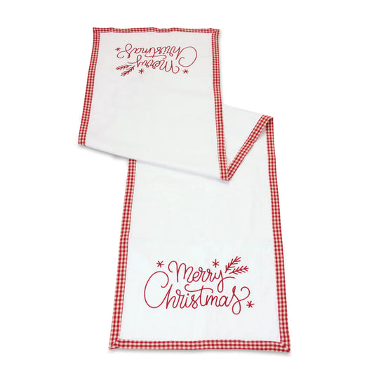 Merry Christmas Embroidered Table Runner