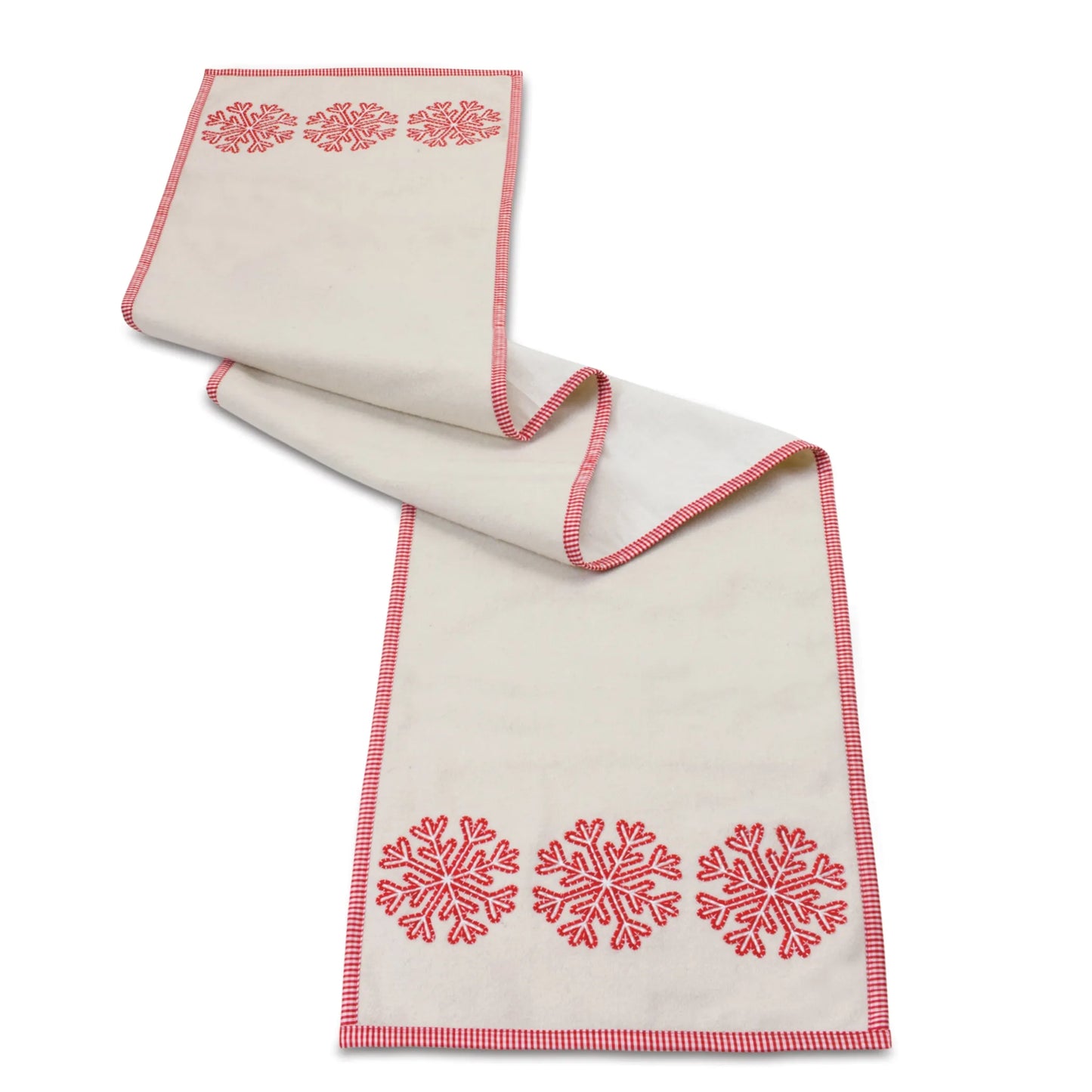 Embroidered Snowflake Table Runner