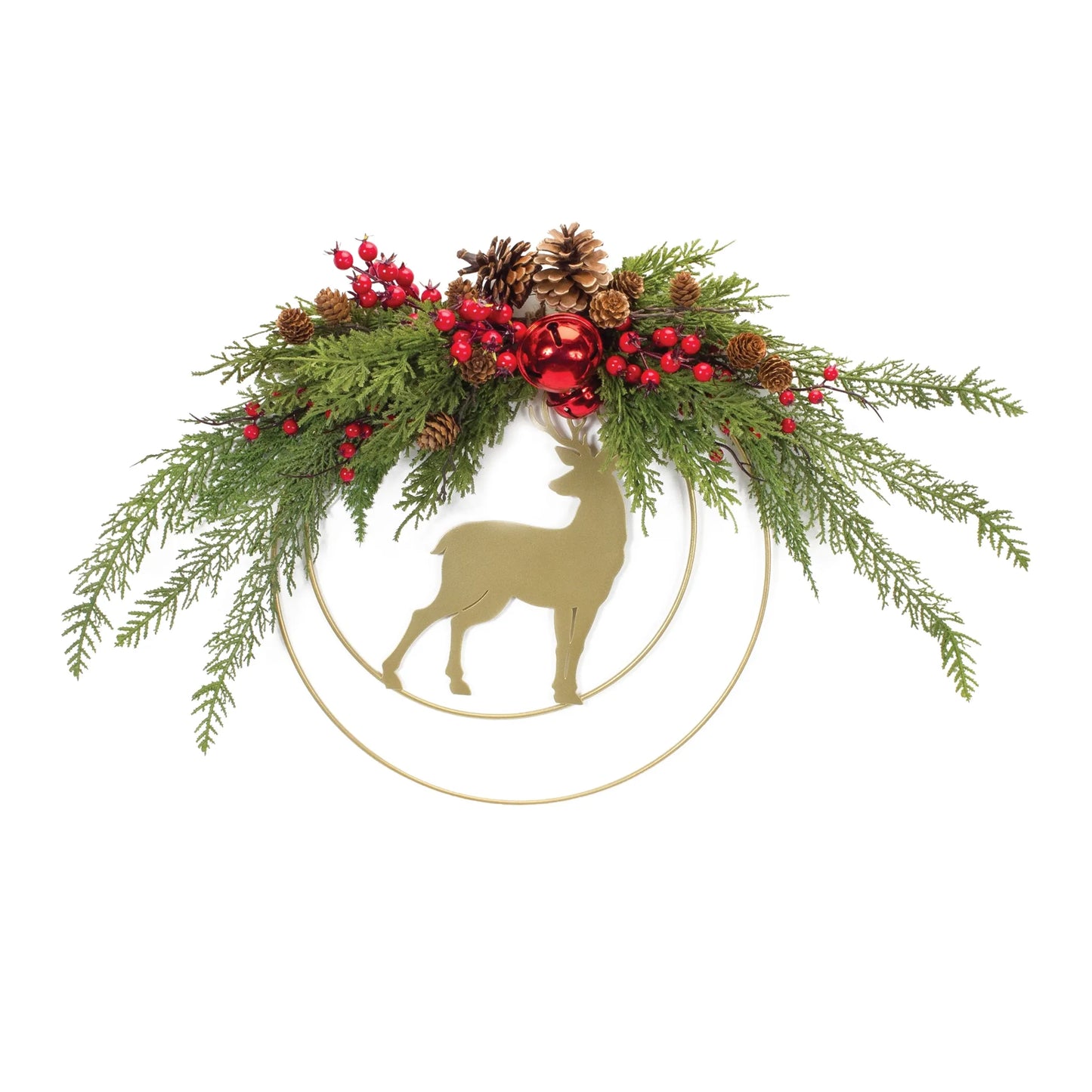 Deer and Pine Half Wreath