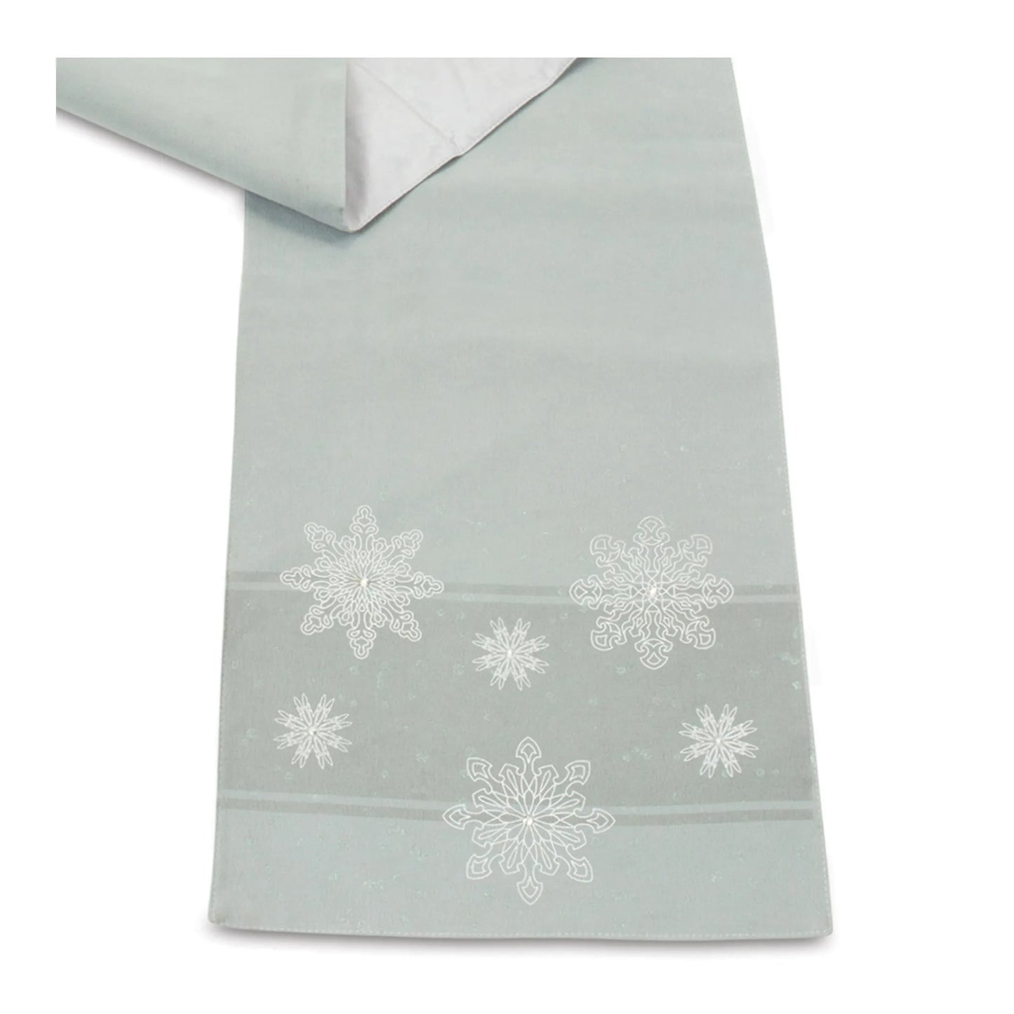 Embroidered Snowflake Table Runner