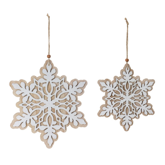 Wood Snowflake Ornaments